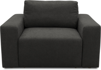DOMO. collection Sessel 700 029, Polstersessel mit Schlaffunktion und Federkernpolsterung, loses Rückenkissen, Schlafsessel, Armsessel 130 x 116 x 85 cm (BxTxH), grau
