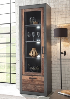 Brooklyn Vitrine Standvitrine Schrank 65cm matera old mix dekor