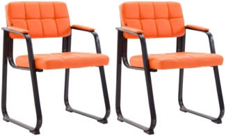 2er Set Besucherstühle Canada B Kunstleder orange