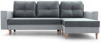 MOEBLO Ecksofa CARL, Ottomane Links als auch rechts montierbar Couch für Wohnzimmer, Schlafsofa Sofagarnitur Sofa Eckcouch L-Form Wohnlandschaft, mit Bettkasten und Schlaffunktion