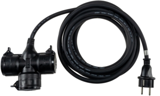 Gartensteckdose für Außen, 3-fachIP44, 5m Zuleitung