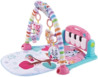 Kikkaboo, Krabbeldecke Piano, Spielcenter, Klaviertasten, Plüschfiguren, Musik pink