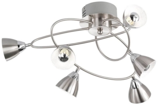 LED Deckenleuchte, Metall, silber, geschwungen, H 28 cm