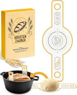 Krustenzauber Backmatte Zubehör - Brotschlingen, Schneebesen, Backmatte, Teig Reinigungstücher, 1x Brotschlinge Rund