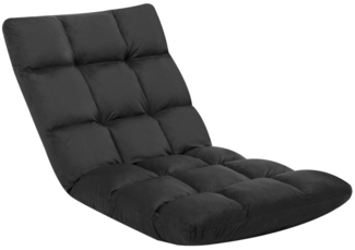vidaXL Bodenstuhl Faltbar Schwarz Mikrofaser [325256]