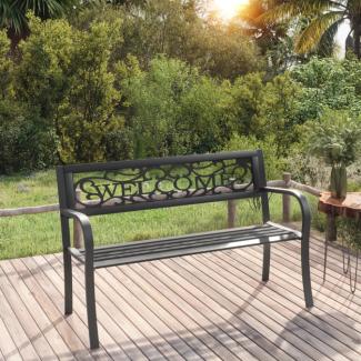vidaXL Gartenbank 125 cm Stahl Schwarz 317133