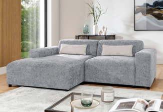 AX LIVING Ecksofa Hellgrau Jughlio, 240cm modern & funktional L