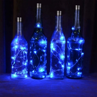 Rosnek LED-Lichterkette 1.5/2M, 15/20LEDs, für Party Hochzeit Valentinstag, Weinflasche Korken Licht