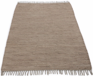 carpetfine Teppich Kelim Chindi uni, auch als Läufer, rechteckig, Höhe: 5 mm, Wendeteppich, reine Baumwolle, handgewebt, Uni-Farben, mit Fransen