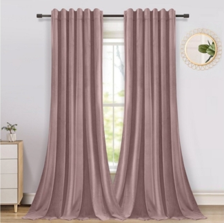 BTTO V&G Gardine Vorhang blickdicht,Verdunklungsgardine,Vorhang Samt Velvet (2 St), blickdicht, Thermogardine