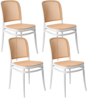 Esszimmerstuhl 4er Set PLOSE Weiß Beige