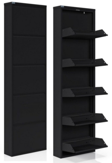 Kaufexpress GmbH Schuhschrank Metall-Schuhregal mit 5 Klappen – schmal, platzsparend & montiert Modern, robust & platzsparend – ideal für Flur, Diele oder Garderobe