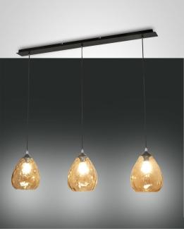 Hängeleuchte schwarz amber Fabas Luce Smartluce Gisella 110cm 3x E27