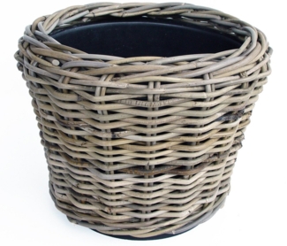 Van der Leeden Blumentopf Blumenkorb Blumentopf Pflanzkübel Rattan Weide Sylter Korb Drypot (1 St), 32x23 cm, Rattan, 9 L, Naturprodukt, incl. Kunststoffeimer