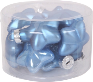 TrendLine Weihnachtskugeln aus Glas Sterne Ø 4 cm sky blue 12 Stück