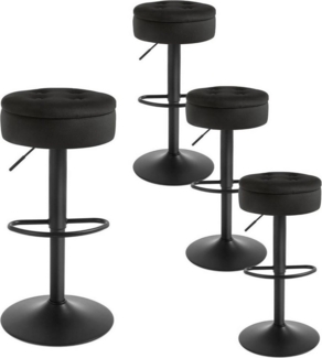 Woltu Barhocker (2 St), Sitzhocker mit Stauraum, höhenverstellbar, 360° drehbar, Samt