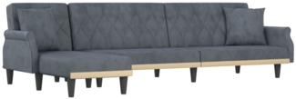 vidaXL Schlafsofa in L-Form Dunkelgrau 271x140x70 cm Samt 3157277