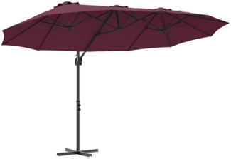 vidaXL Garten-Kantilever-Pergola Bordeauxrot 372 x 198 x 243 cm 42003381
