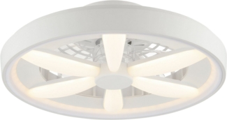 Hanseatic LED Deckenleuchte DLV2205, CCT - über Fernbedienung, Dimmfunktion, Ventilatorfunktion, LED fest integriert, RGB, warmweiß - kaltweiß, LED Ventilator, Ø 48 cm, 6400 lm, dimmbar, Fernbedienung