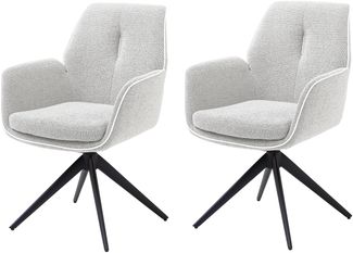 Armlehnstuhl >Enja< (2er Set) drehbar, beige, schwarz - 64x92x65 (BxHxT)