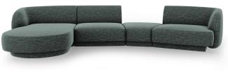 Micadoni Modulares Sofa Miley mit Recamiere 4-Sitzer Links Chenille Petrol