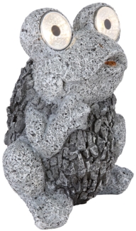 LED Solarleuchte, Frosch, grau, Höhe 21 cm