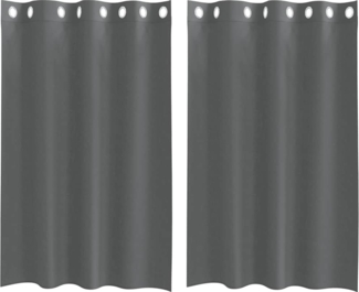 vidaXL Voile Vorhänge mit Ösen 2 Stk. Dunkelgrau 140x175 cm 4102078