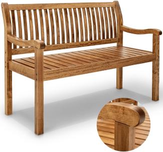 tillvex® Gartenbank Holz Dunkelbraun 150 cm / 3 - 4 Personen Parkbank Massiv Sitzbank Garten Gartenmöbel