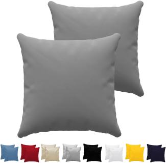 Dreamzie Kissenbezug 65x65 cm (Set mit 2) - 100% Jersey Baumwolle 150 g/qm Kissenbezüge -Anthrazit - Für Kissen 65x65 cm - Kissenhülle - Kissenbezug - Resistent und Hypoallergen