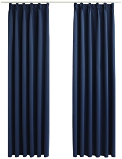 vidaXL Verdunkelungsvorhänge mit Haken 2 Stk. Blau 140x175cm 134454