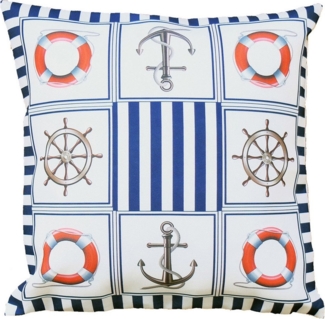 matches21 HOME & HOBBY Kissenbezüge Kissenbezug TERESA 40x40 cm maritimes Motiv stilvolle Küsten-Deko, (1 Stück), Kissenhülle für Sofakissen Dekokissen Zierkissen