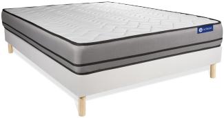 Actilatex night Matratze 160x220 cm + Bettgestell mit Lattenrost, Härtegrad 5, Latex und Memory-Schaum, Höhe : 20 cm