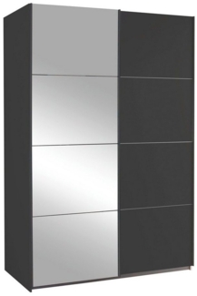 rauch Schwebetürenschrank QUADRA, Grau Metallic, B 136 cm x H 210 cm, mit Spiegel