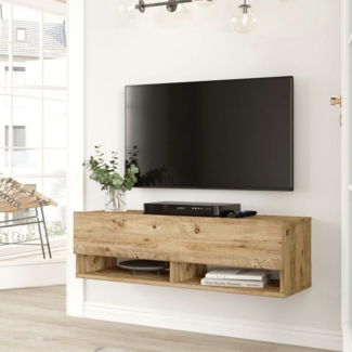 Fernsehtisch Laitila 140x31,5x29,5cm Eiche rustikal [en. casa]