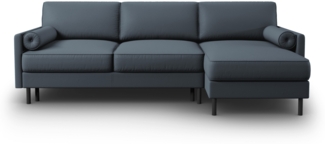 Micadoni Ecksofa Scott 5-Sitzer Strukturierter Stoff Blau Rechts 140x200