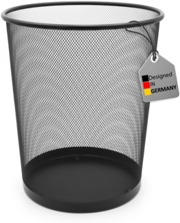 BigDean Papierkorb Mülleimer schwarz 20L Draht - Mülleimer Büro - robuster Papiereimer für Zuhause & Büro