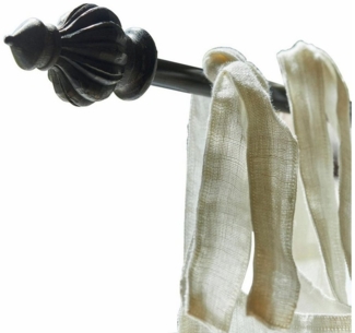 Mirabeau Gardinenstange Gardinenstange Ervauville antikschwarz, Ø 60 mm, Stange: Stahl, Knauf: Mangoholz (mangifera indica)