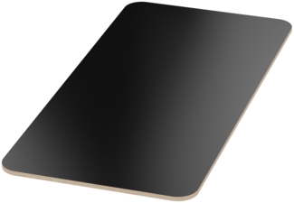 Multiplexplatte Holzplatte Tischplatte Birke melaminbeschichtet schwarz Eckenradius 100 mm - Größe 90 x 50 cm - Höhe 1,8 cm - Farbe schwarz