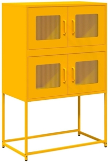 vidaXL Highboard Highboard Senfgelb 68x39x107 cm Stahl (1 St)
