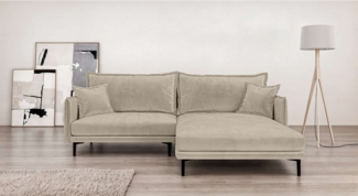 INOSIGN Ecksofa ALEXANDRIA mit Recamiere rechts oder links bestellbar, moderne Bezüge, L-Form mit Wellenunterfederung, Maße: B/H/T 246/86/190 cm