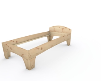 Zirbenbett Massivholzbett "Rosi" metallfrei 100 x 220 cm 48 cm mit Kopfteil