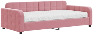vidaXL Tagesbett mit Matratze Rosa 100x200 cm Samt 3196915