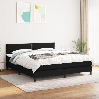 vidaXL Boxspringbett mit Matratze Schwarz 180x200 cm Stoff 3139995