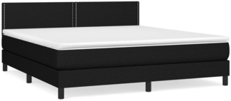 vidaXL Boxspringbett mit Matratze Schwarz 180x200 cm Stoff 3139995