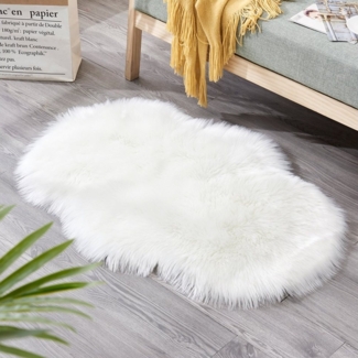Sunicol Hochflor-Teppich Plüsch Shaggy Flokati Carpet, Waschbar, Flauschig, Kunstfell, Weicher, Soft Area Rug Fellteppich für Wohnzimmer Kinderzimmer Schlafzimmer