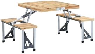 vidaXL Klappbarer Campingtisch mit 4 Sitzen Stahl Aluminium 47687