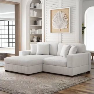 HTI-Living Sofa Couch mit Ottomane Links Xenia Beige, Stück 1 Teile