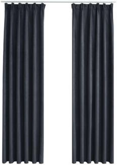 vidaXL Verdunkelungsvorhänge mit Haken 2 Stk. Anthrazit 140x225 cm 134462