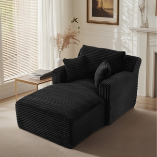 Fanttik Sofa Cord-Schlafsofa mit 2 Kissen,Bequemes Einzelsitz-Bodensofa,Loungesofa, Bequemes Schlafsofa/Relaxsessel, fur Wohnzimmer, Büro & Wohnung,Apartment,ohne Montage