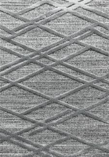 Hochflor Teppich Pepe rechteckig - 120x170 cm - Grau